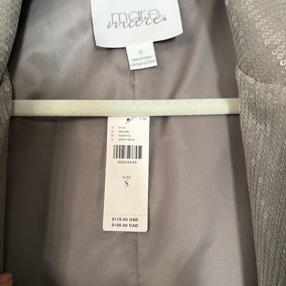 NWT Anthropologie Mare Mare Grey Sequined Duster Coat. Size S - Picture 6 of 7